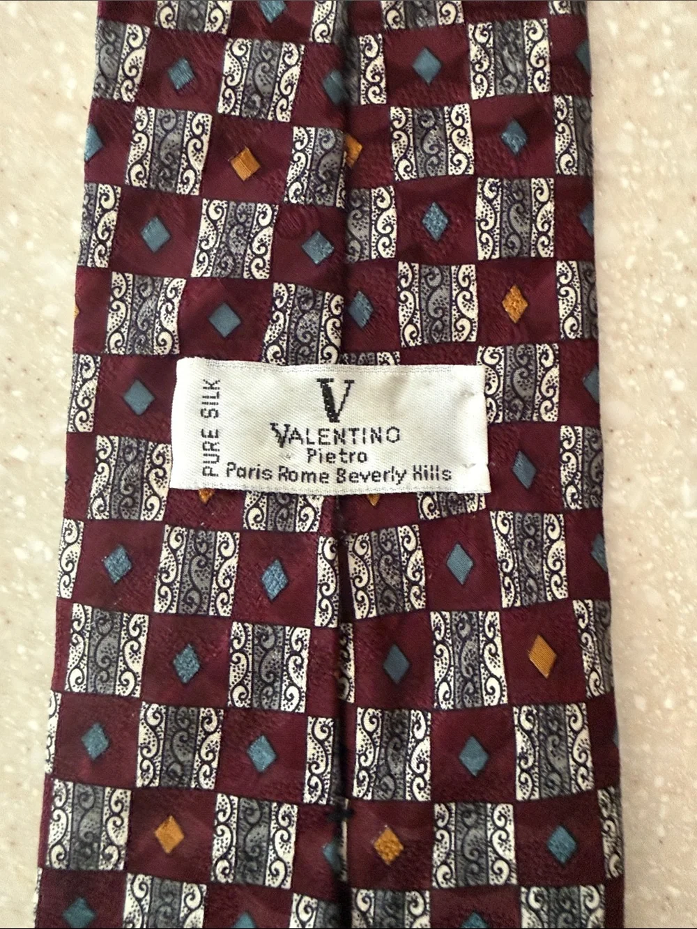 VALENTINO Pietro Pure Silk Neck Tie From Italy